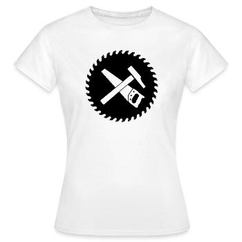 Schreiner Sägeblatt Werkzeug Logo - Frauen T-Shirt - Weiß - Vorne - AI Model Female 172 dark (172cm)