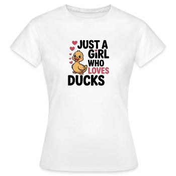 Das Mädchen, das Enten liebt - Frauen T-Shirt - Weiß - Vorne - AI Model Female 172 dark (172cm)