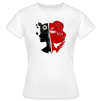 Frauengesicht - Frauen T-Shirt - Weiß - Vorne - AI Model Female 172 dark (172cm)