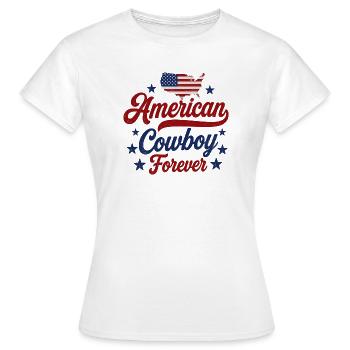 American Cowboy Forever Vintage Patriotic - Women's T-Shirt - white - Front - AI Model Female 172 dark (172cm)