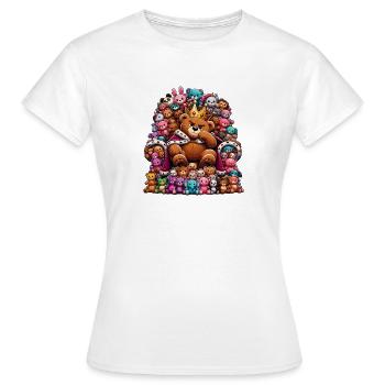 Ours en peluche royal avec cour - T-shirt Femme - blanc - Devant - AI Model Female 172 dark (172cm)