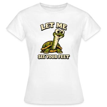 Schildkröte Fußcheck Design - Frauen T-Shirt - Weiß - Vorne - AI Model Female 172 dark (172cm)
