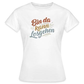Je suis là pour y aller | Motivation Dire - T-shirt Femme - blanc - Devant - AI Model Female 172 dark (172cm)