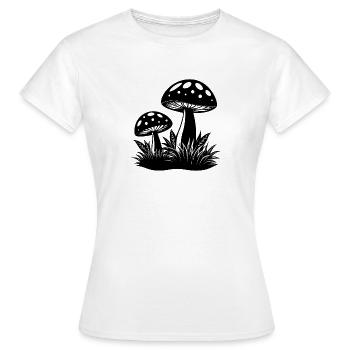 Pilze - Frauen T-Shirt - Weiß - Vorne - AI Model Female 172 dark (172cm)