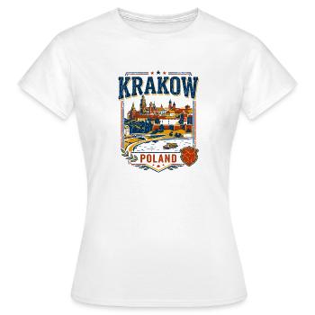 Krakow Poland Skyline View With River Boat - Frauen T-Shirt - Weiß - Vorne - AI Model Female 172 dark (172cm)