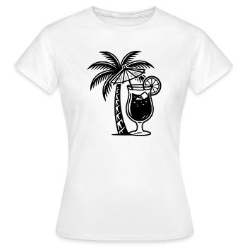 Cocktail Palm - Women's T-Shirt - white - Front - AI Model Female 172 dark (172cm)
