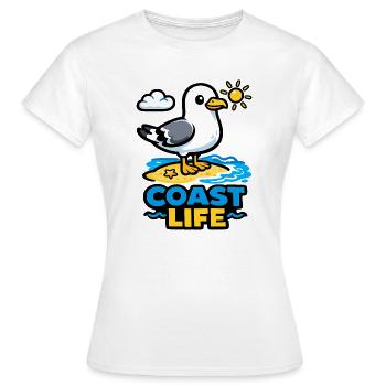 Küstenleben Möwe am Strand - Frauen T-Shirt - Weiß - Vorne - AI Model Female 172 dark (172cm)