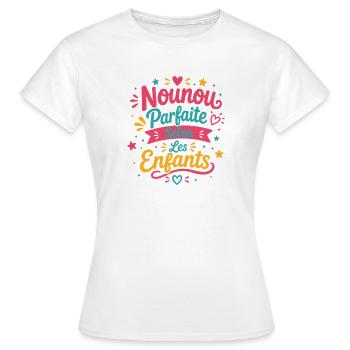 Nonoui Parfaite Selon les Enfants - T-shirt Femme - blanc - Devant - AI Model Female 172 dark (172cm)
