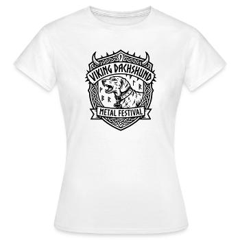 Wikinger Dackel Viking Dachshund Metal Festival - Frauen T-Shirt - Weiß - Vorne - AI Model Female 172 dark (172cm)