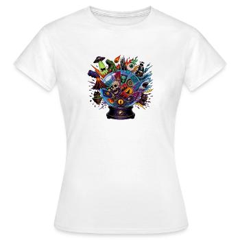 Kosmische Orakel-Sphäre - Frauen T-Shirt - Weiß - Vorne - AI Model Female 172 dark (172cm)