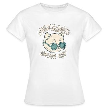 Faule Lustige Katze - Frauen T-Shirt - Weiß - Vorne - AI Model Female 172 dark (172cm)