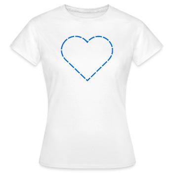 Blue Heart | Minimal Line Art - Women's T-Shirt - white - Front - AI Model Female 172 dark (172cm)