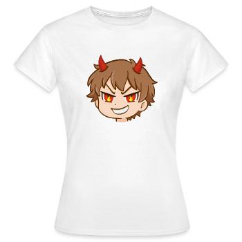 Feuriger Teufelskopf Cartoon - Frauen T-Shirt - Weiß - Vorne - AI Model Female 172 dark (172cm)