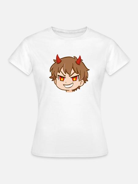 Feuriger Teufelskopf Cartoon - Frauen T-Shirt - Weiß