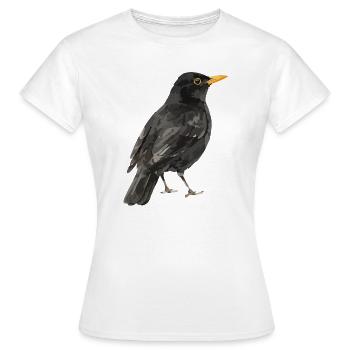 Amsel Vogel - Frauen T-Shirt - Weiß - Vorne - AI Model Female 172 dark (172cm)