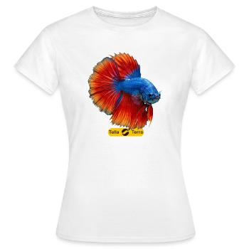 Betta bleu et queue flamboyante - T-shirt Femme - blanc - Devant - AI Model Female 172 dark (172cm)
