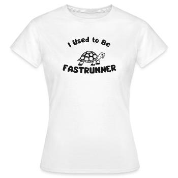 J’étais coureur rapide - T-shirt Femme - blanc - Devant - AI Model Female 172 dark (172cm)