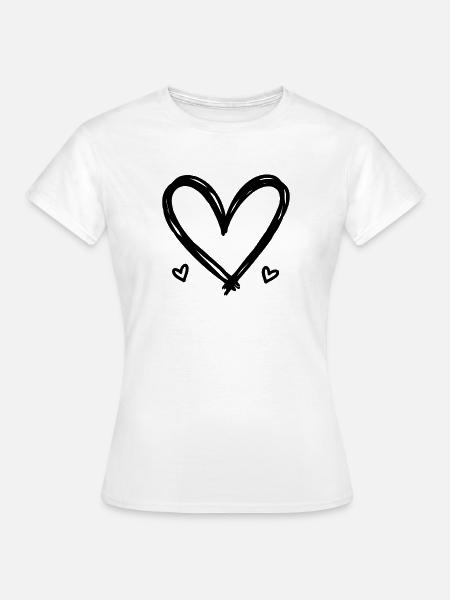 Herz - Frauen T-Shirt - Weiß