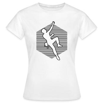 Geschenkidee für einen Boulderer mit Sportklettern - Frauen T-Shirt - Weiß - Vorne - AI Model Female 172 dark (172cm)