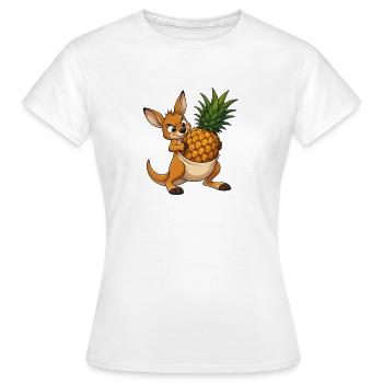 Känguru mit Ananas im Beutel - Frauen T-Shirt - Weiß - Vorne - AI Model Female 172 dark (172cm)