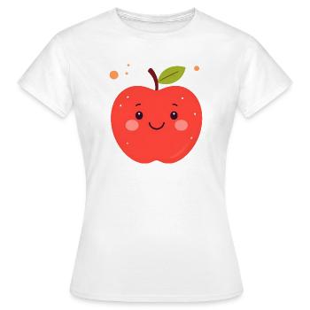 Kuscheliger Apfel Cartoon - Frauen T-Shirt - Weiß - Vorne - AI Model Female 172 dark (172cm)