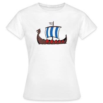 Viking seafaring - Women's T-Shirt - white - Front - AI Model Female 172 dark (172cm)