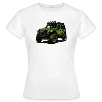 Aventure tout-terrain en Jeep verte - T-shirt Femme - blanc - Devant - AI Model Female 172 dark (172cm)