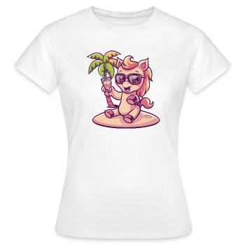 Palmier d’été cheval - T-shirt Femme - blanc - Devant - AI Model Female 172 dark (172cm)