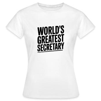 Le plus grand secrétaire du monde - T-shirt Femme - blanc - Devant - AI Model Female 172 dark (172cm)