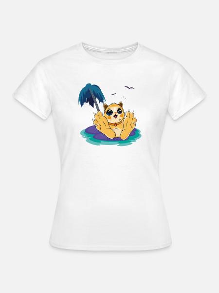 Sunlit Kitten von Palm Island - Frauen T-Shirt - Weiß