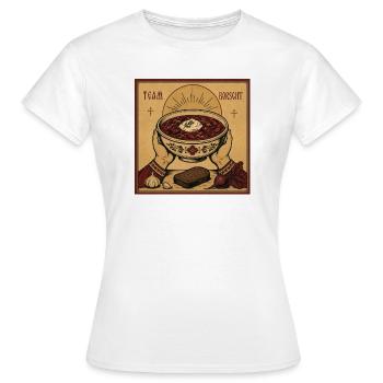 Ikone "Team Borscht" - Frauen T-Shirt - Weiß - Vorne - AI Model Female 172 dark (172cm)