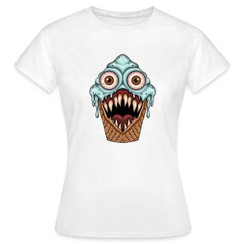 Gruselige, niedliche Monster-Eiscreme - Frauen T-Shirt - Weiß - Vorne - AI Model Female 172 dark (172cm)