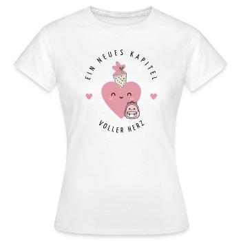 Neues Kapitel voller Herz | Einschulung mit Herz - Frauen T-Shirt - Weiß - Vorne - AI Model Female 172 dark (172cm)