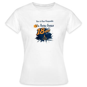 Humour 18 Ans Cadeau Anniversaire Beau Gosse - T-shirt Femme - blanc - Devant - AI Model Female 172 dark (172cm)