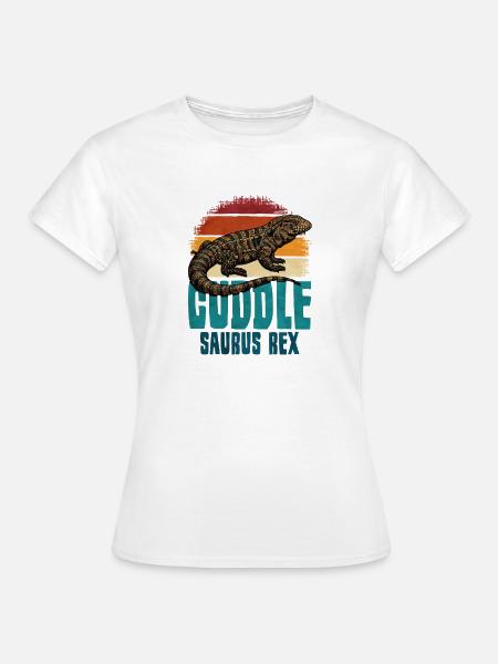 Kuschelsaurus Rex – Tegu - Frauen T-Shirt - Weiß