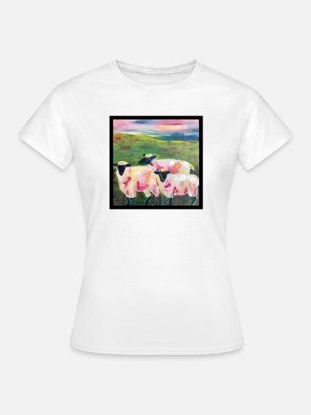 schafe-am-deich-schwarz - Frauen T-Shirt - Weiß