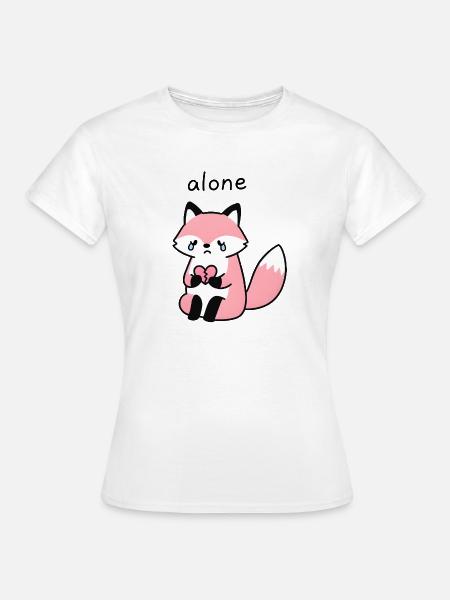 Einsamer Fuchs mit gebrochenem Herzen - Frauen T-Shirt - Weiß