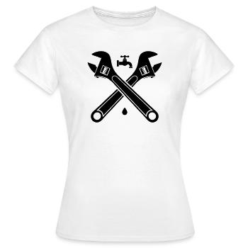 Klempner Rohrzangen Wasserhahn - Frauen T-Shirt - Weiß - Vorne - AI Model Female 172 dark (172cm)