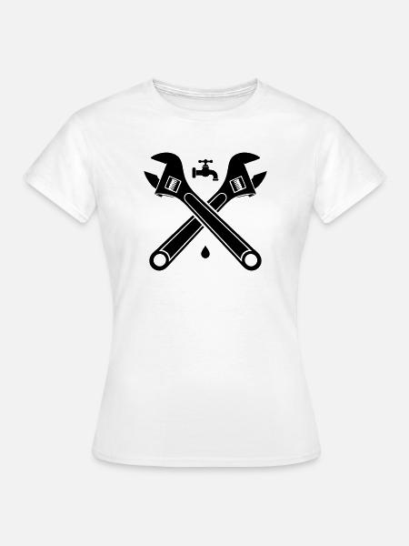 Klempner Rohrzangen Wasserhahn - Frauen T-Shirt - Weiß