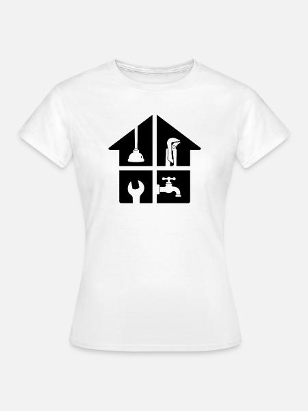 Klempner Haus Sanitär Werkzeug - Frauen T-Shirt - Weiß
