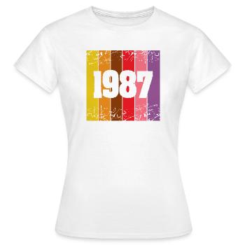 Year 1987 - Women's T-Shirt - white - Front - AI Model Female 172 dark (172cm)