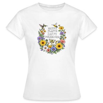 Native Plants Happy Polinators Garten - Frauen T-Shirt - Weiß - Vorne - AI Model Female 172 dark (172cm)