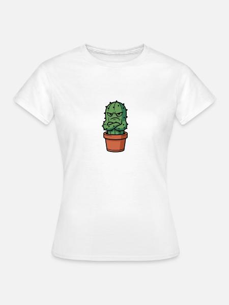 Grumpy Cactus Maskottchen - Frauen T-Shirt - Weiß