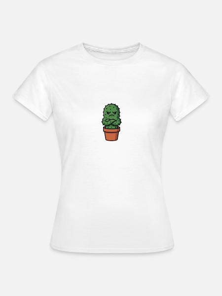 Grummeliger Kaktus im Topf - Frauen T-Shirt - Weiß