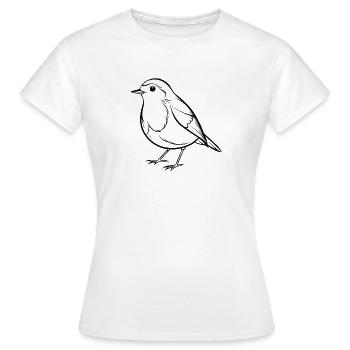 Rotkehlchen Rotbrust - Frauen T-Shirt - Weiß - Vorne - AI Model Female 172 dark (172cm)