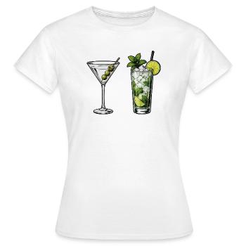 Collection Cocktails : Martini & Mojito - T-shirt Femme - blanc - Devant - AI Model Female 172 dark (172cm)