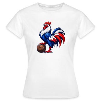Frankreich Hahn Shirt für Männer Frauen Fußball - Frauen T-Shirt - Weiß - Vorne - AI Model Female 172 dark (172cm)