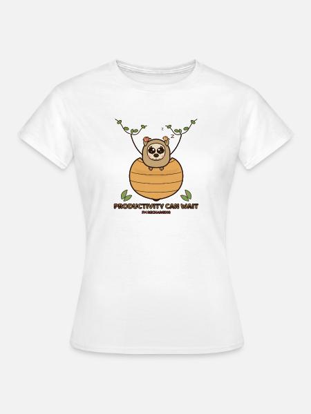 Niedliches Faultier am Bienenkorb - Frauen T-Shirt - Weiß