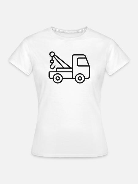 Abschleppwagenlinie Icon Pannenhilfefahrzeug IC - Frauen T-Shirt - Weiß