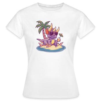 Dinosaure tricératops été - T-shirt Femme - blanc - Devant - AI Model Female 172 dark (172cm)